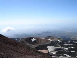 Silvesri Craters, on mt Etna: the south crater below us