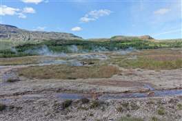 L'area del grande Geysir e lo Strokkur: Fumo e vapore
