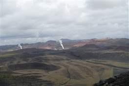Grjotaja, Hverfjall e Dimmuborgir: panorama dalla parte di Namafjall