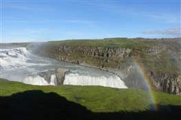 Wasserfall von Gullfoss: mehrere Fotos des Panoramas