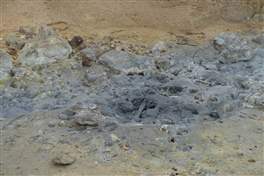 Viti crater in the Krafla caldera: muddy pools