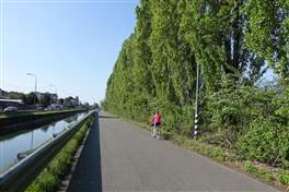 Fahrradweg von Mailand nach Pavia - Naviglio Pavese entlang: die ersten Baumreihen