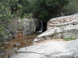 Mount Arcosu - Su Bacinu trail, Sardinia: a nice waterfall on white rocks