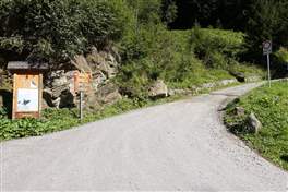 From Pian Palù to Lagostel lake: a steep dirt road on the right