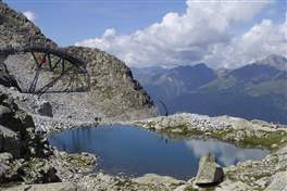 From the Tonale pass to the lake Monticello through the Presena stream bed Stablo: lake of the Tonale pass cableway