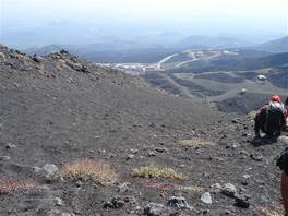 Salita verso il cratere Centrale dalla Montagnola - Etna: punto mostrato nella foto