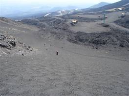 Salita verso il cratere Centrale dalla Montagnola - Etna: proseguire la discesa