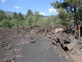 Sartorius Mounts nature trail: We exit the lava flow