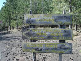 Sciambro stream, on mount Etna: indication to the torrent